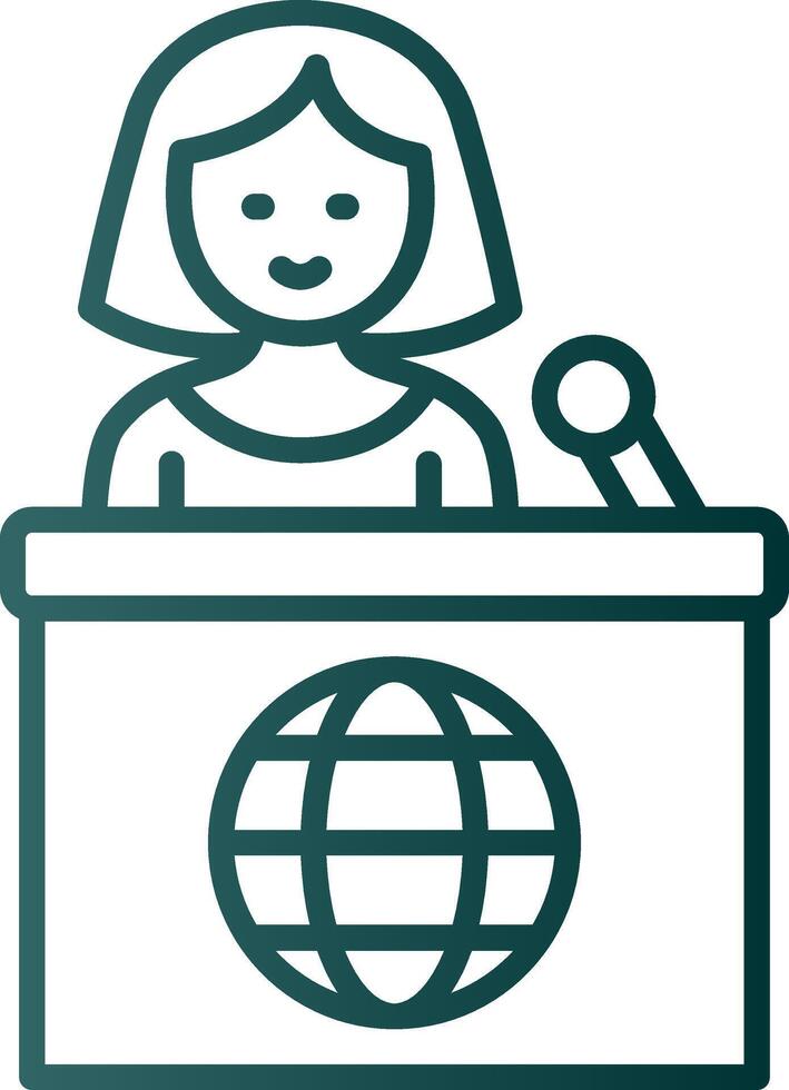Teleprompter Line Gradient Icon vector