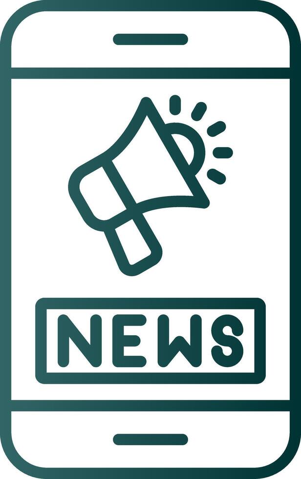 News Feed Line Gradient Icon vector