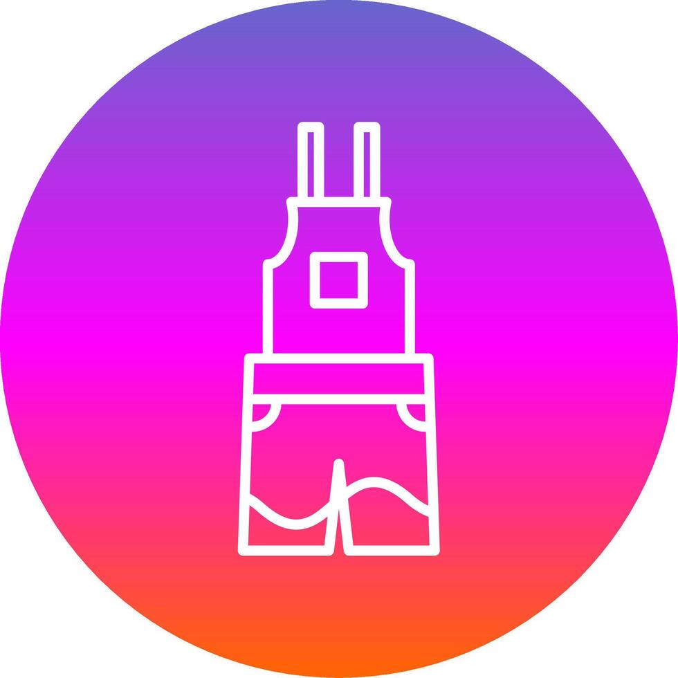 Dungarees Line Gradient Circle Icon vector