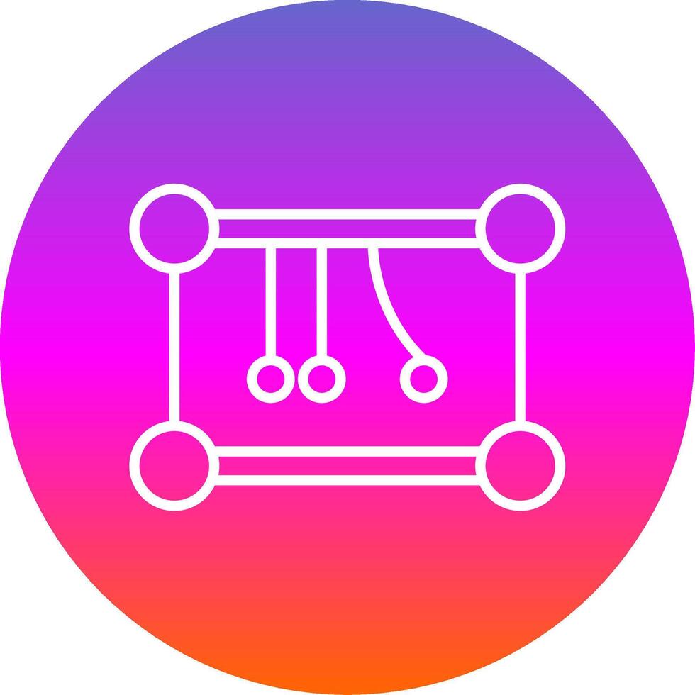 Newtons Cradle Line Gradient Circle Icon vector