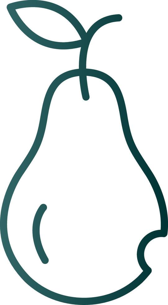Pear Line Gradient Icon vector
