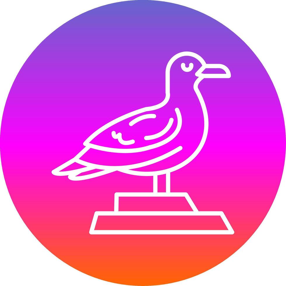 Seagull Line Gradient Circle Icon vector