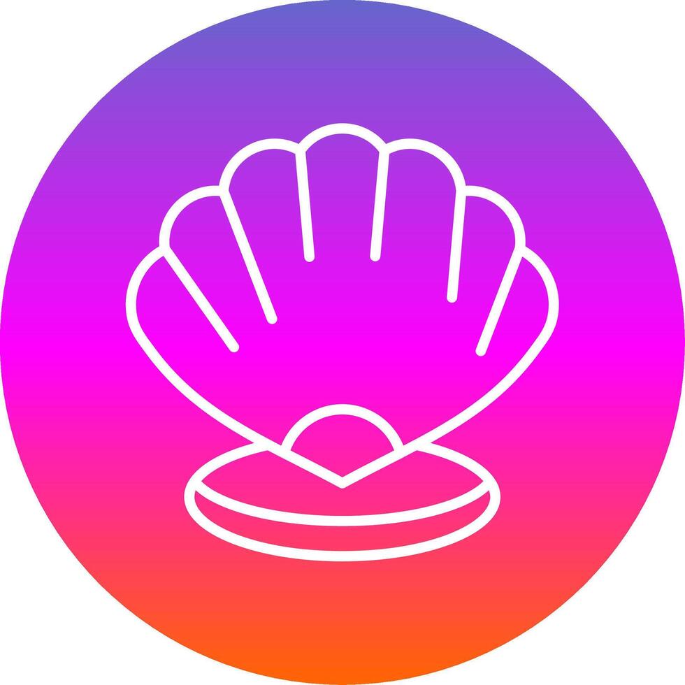 Shell Line Gradient Circle Icon vector