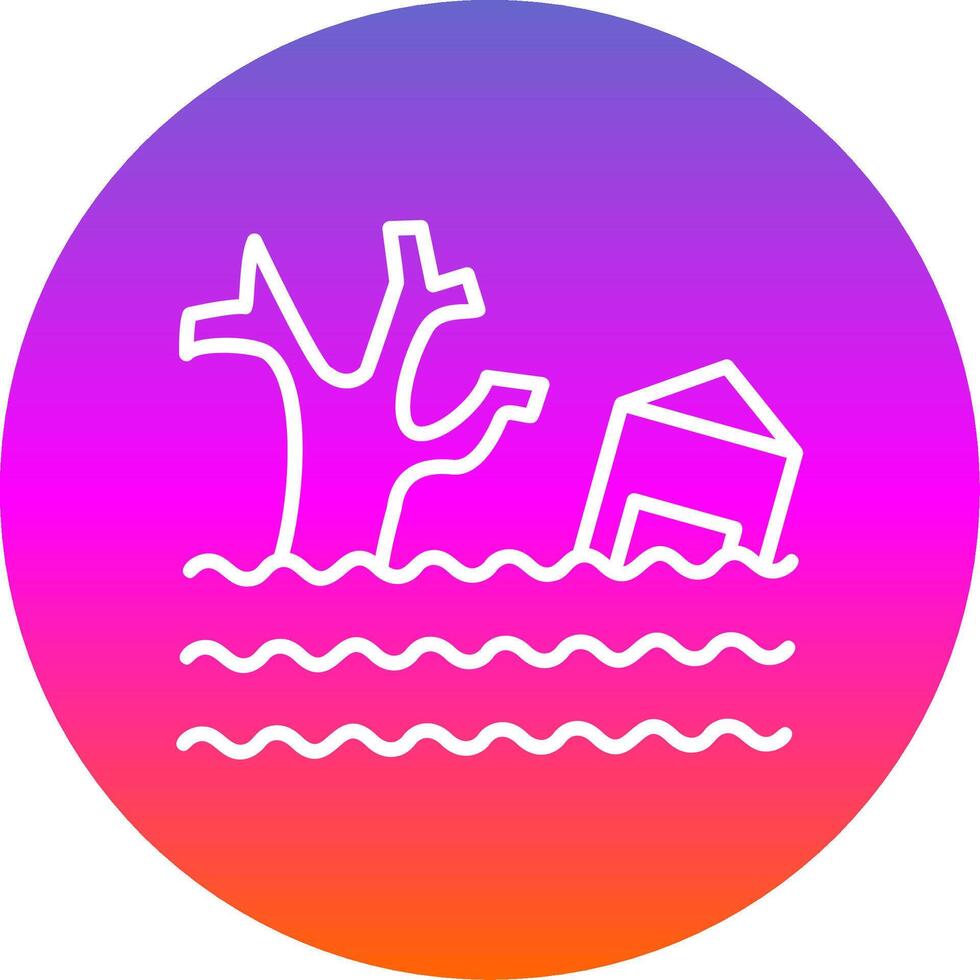 Flood Line Gradient Circle Icon vector
