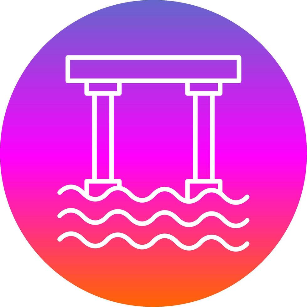 Bridge Line Gradient Circle Icon vector