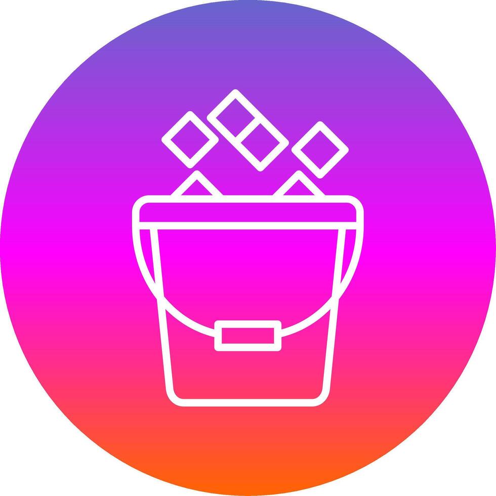 Ice Bucket Line Gradient Circle Icon vector