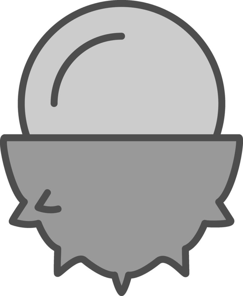 Lychee Line Filled Greyscale Icon Design vector