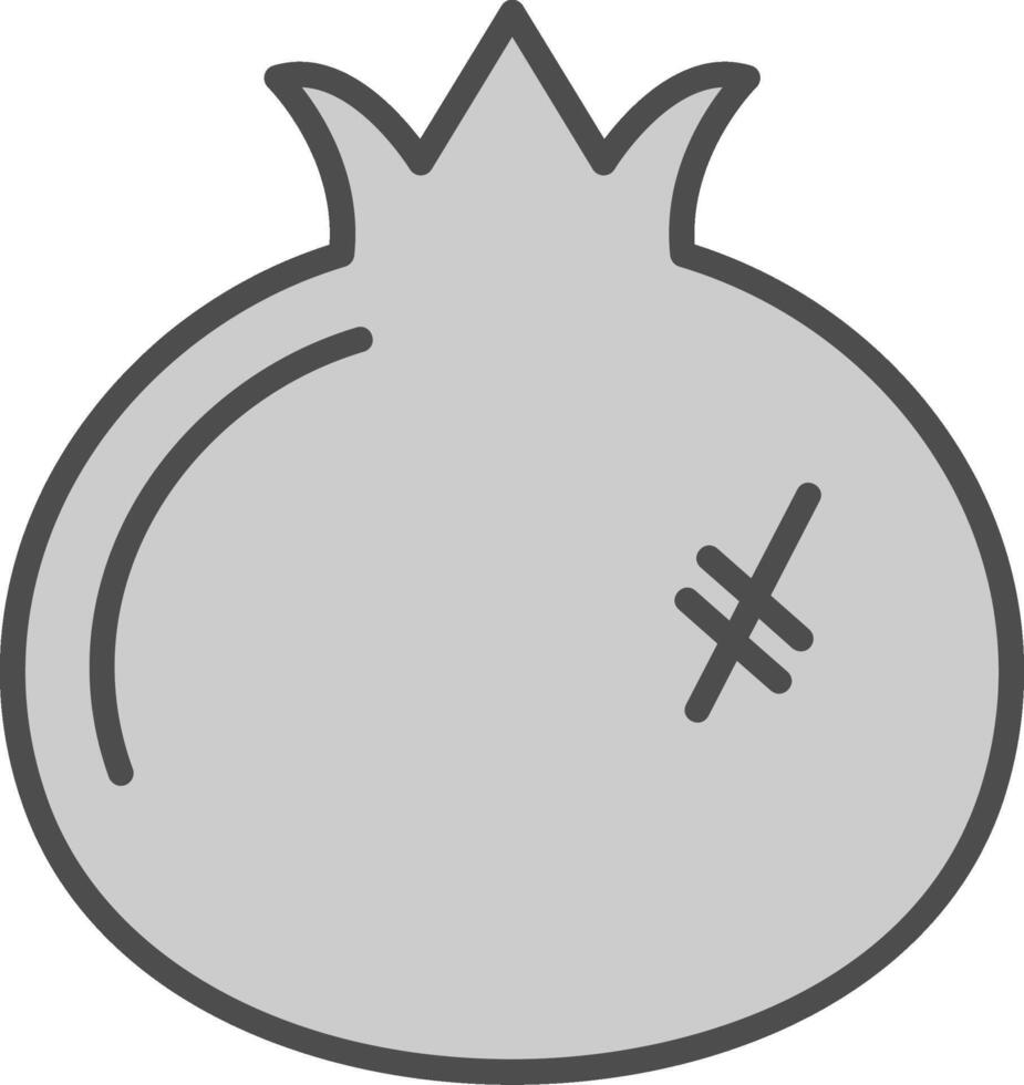 Pomegranate Line Filled Greyscale Icon Design vector
