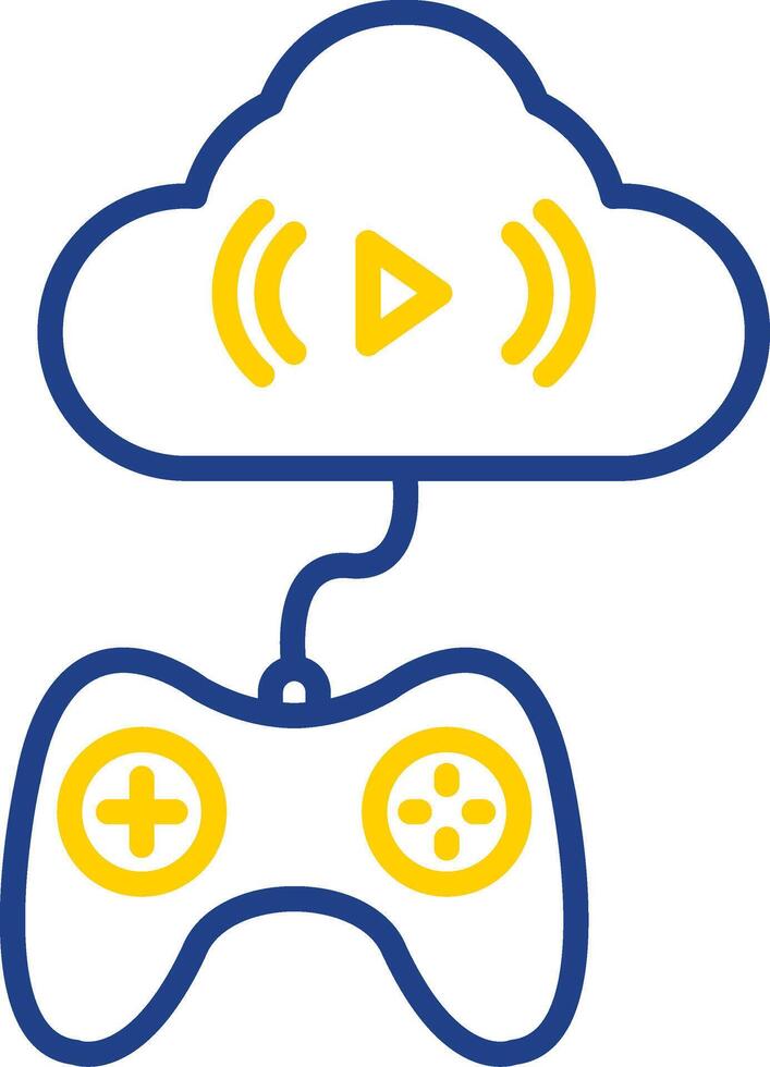 Cloud Line Two Colour Icon Design vector