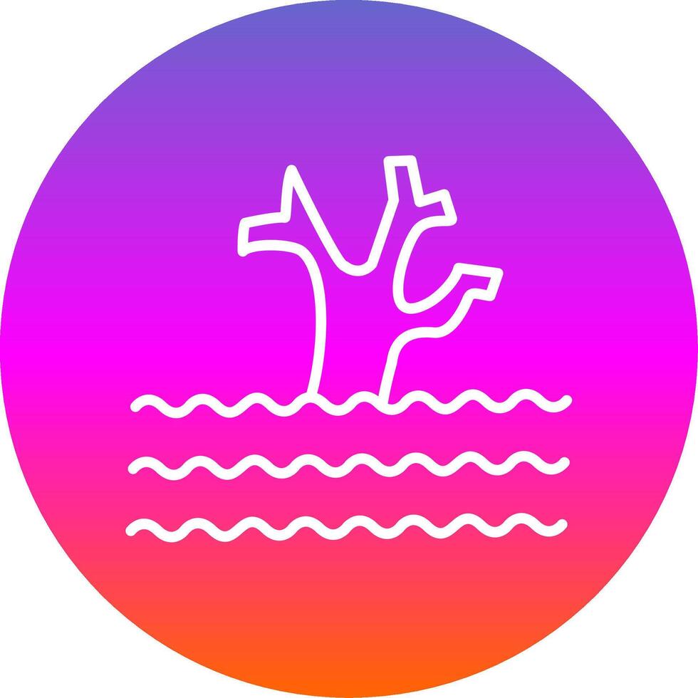 Flood Line Gradient Circle Icon vector
