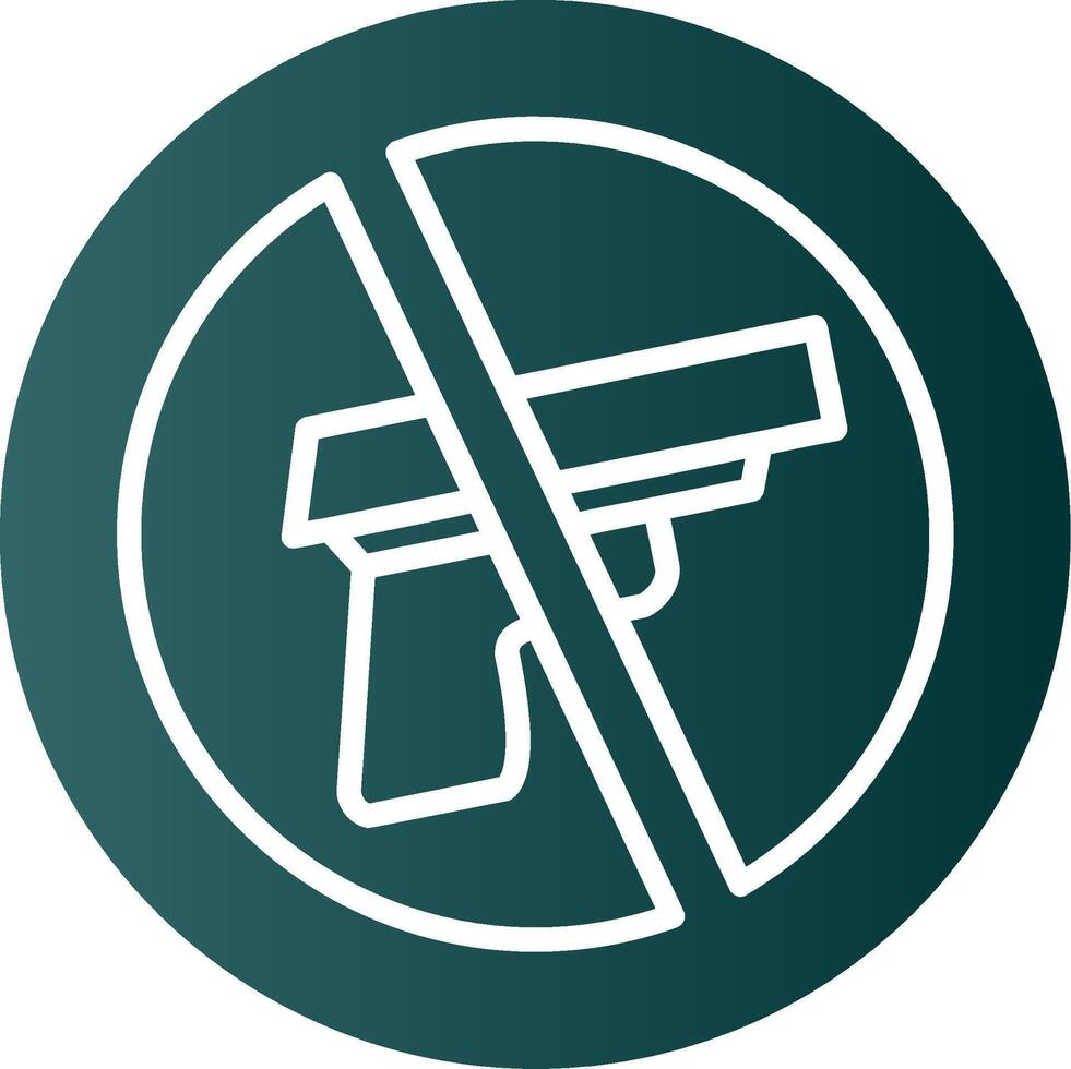 No Gun Glyph Gradient Icon vector