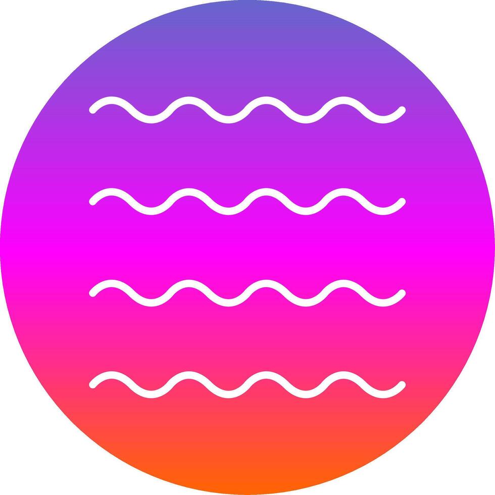 Waves Line Gradient Circle Icon vector
