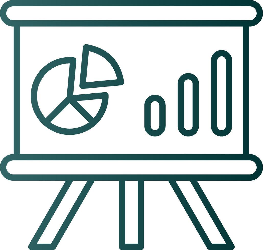 Whiteboard Line Gradient Icon vector