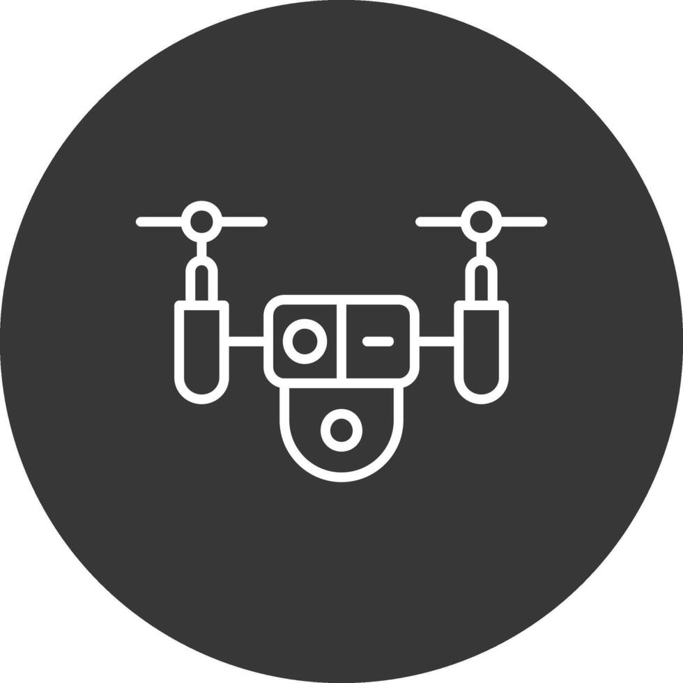 Drone Line Inverted Icon Design vector