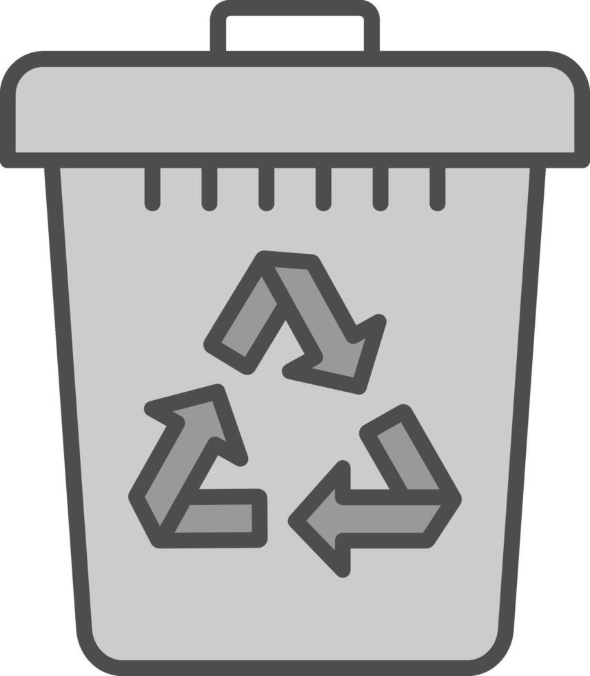 reciclar compartimiento línea lleno escala de grises icono diseño vector