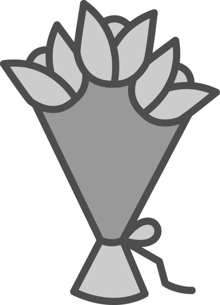 mano ramo de flores línea lleno escala de grises icono diseño vector