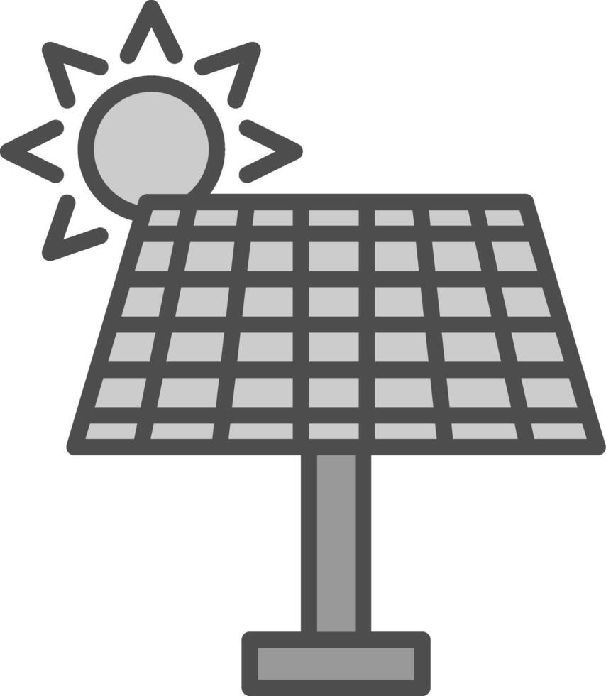 solar energía línea lleno escala de grises icono diseño vector