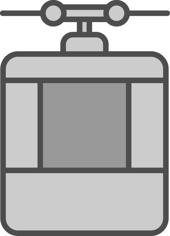 Cable Car Line Filled Greyscale Icon Design vector