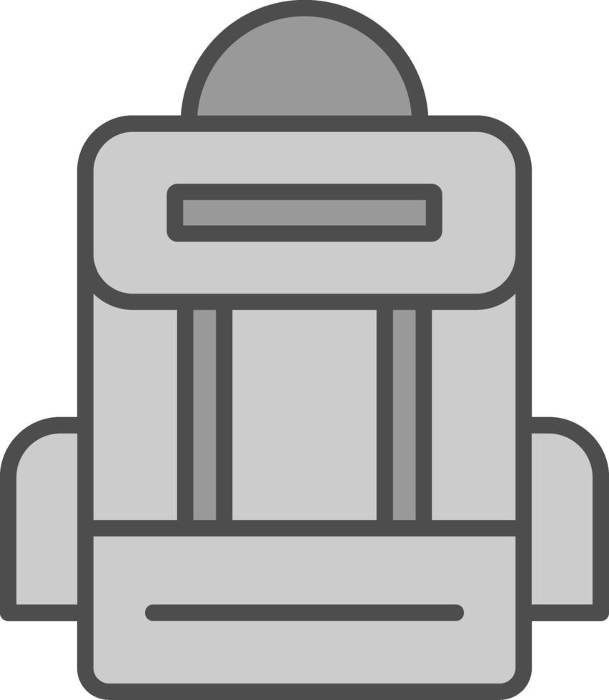 Backpack Line Filled Greyscale Icon Design vector