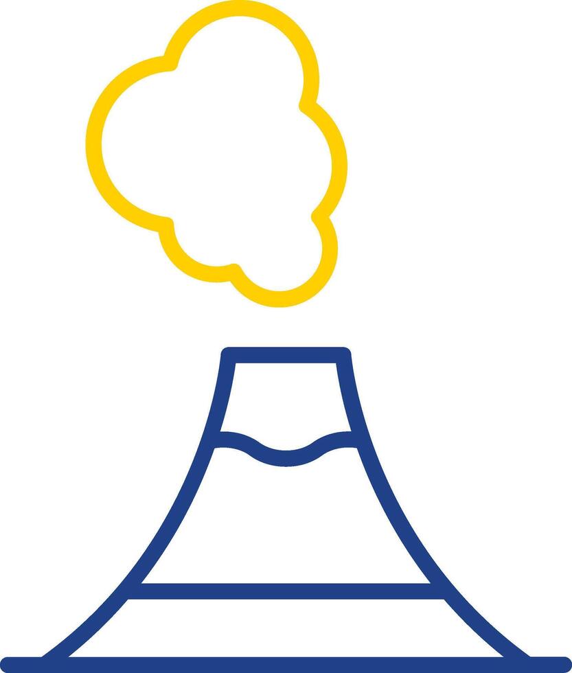 Volcano Line Two Colour Icon Design vector