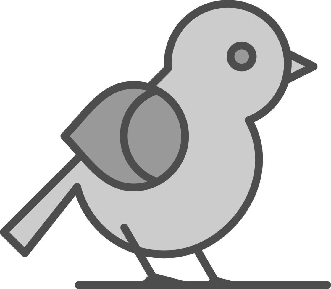 pájaro línea lleno escala de grises icono diseño vector