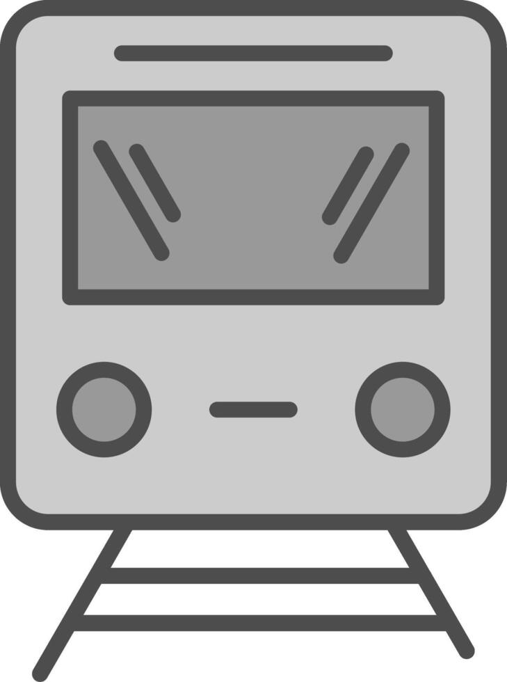 tren línea lleno escala de grises icono diseño vector