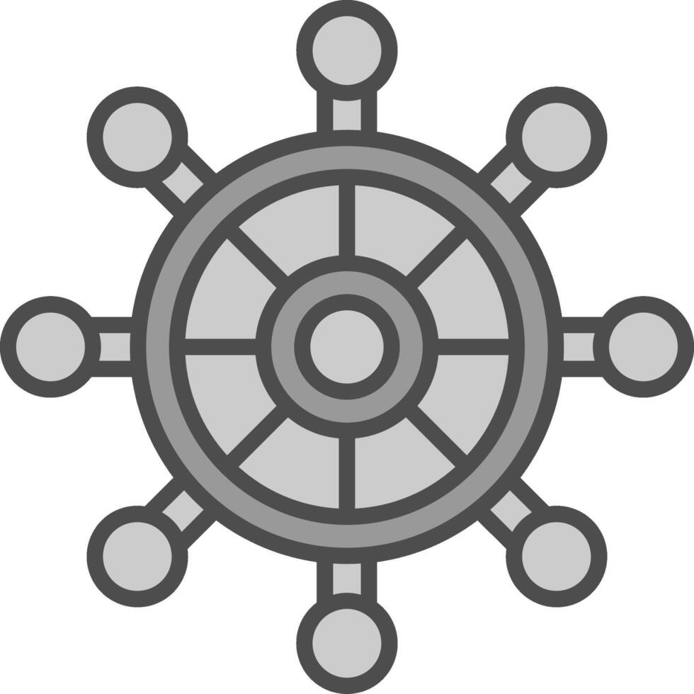 Boat Steering Line Filled Greyscale Icon Design vector