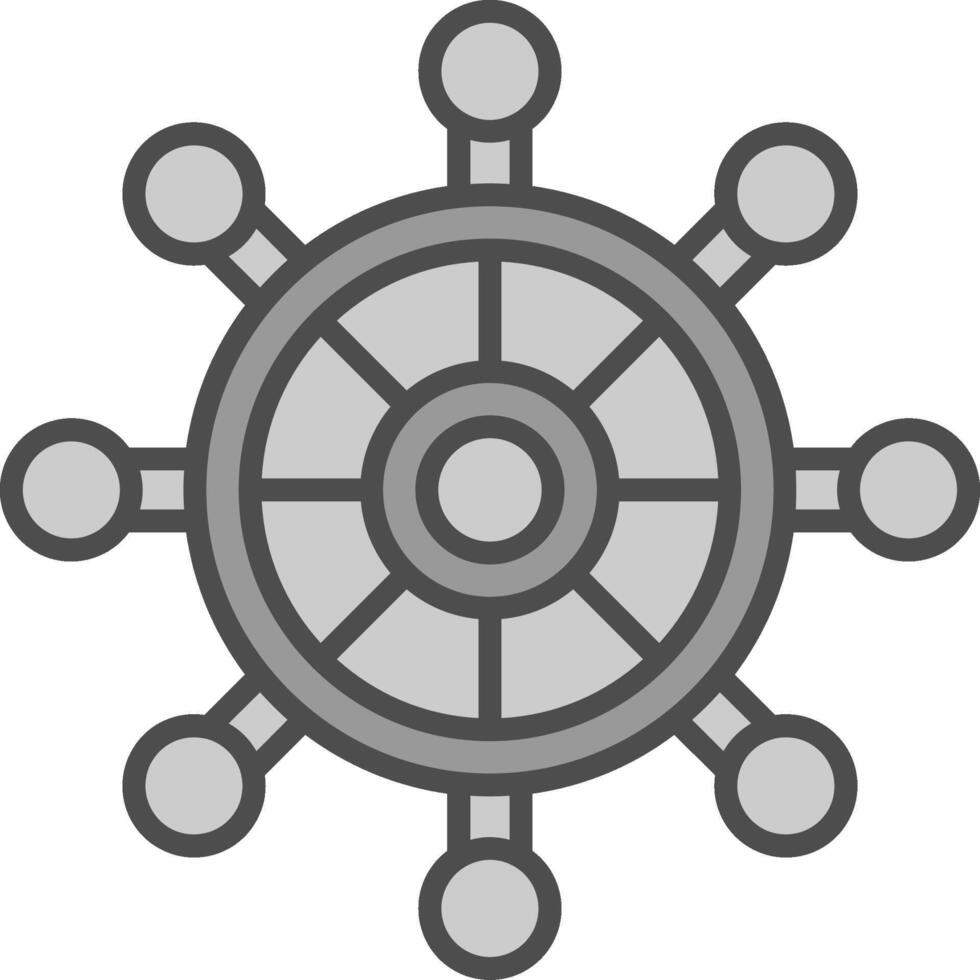 Boat Steering Line Filled Greyscale Icon Design vector