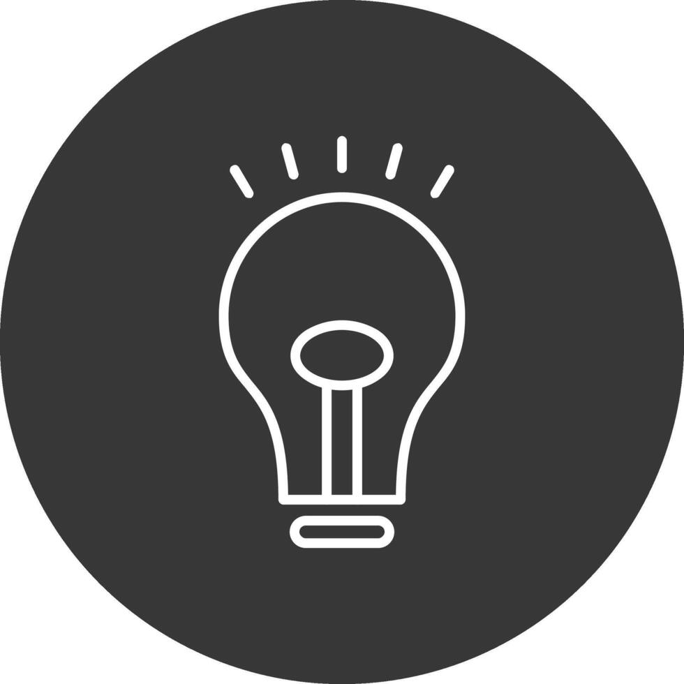 Bulb Line Inverted Icon Design vector