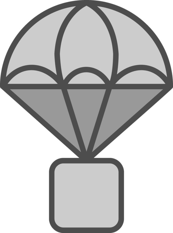 Parachute Line Filled Greyscale Icon Design vector