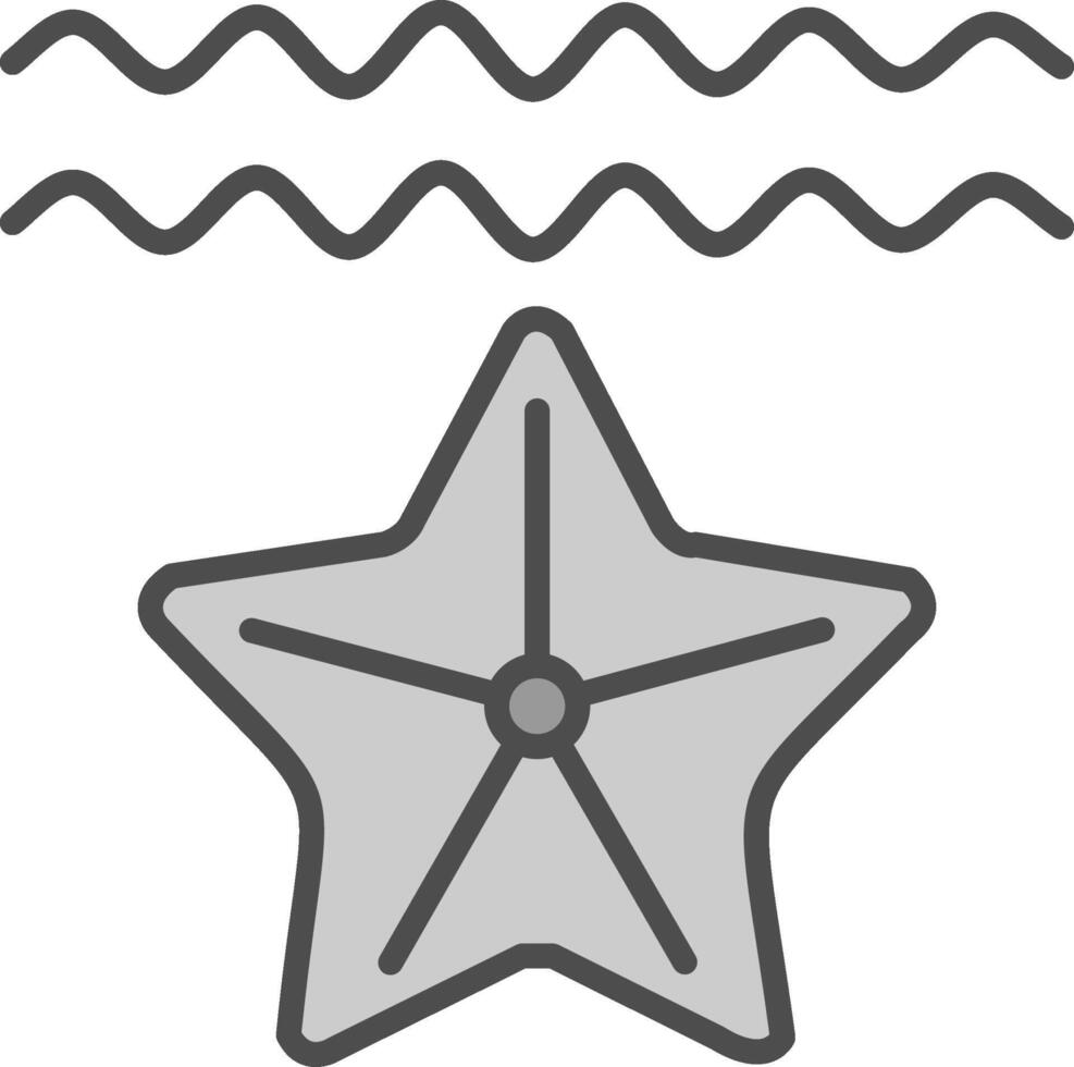 Starfish Line Filled Greyscale Icon Design vector