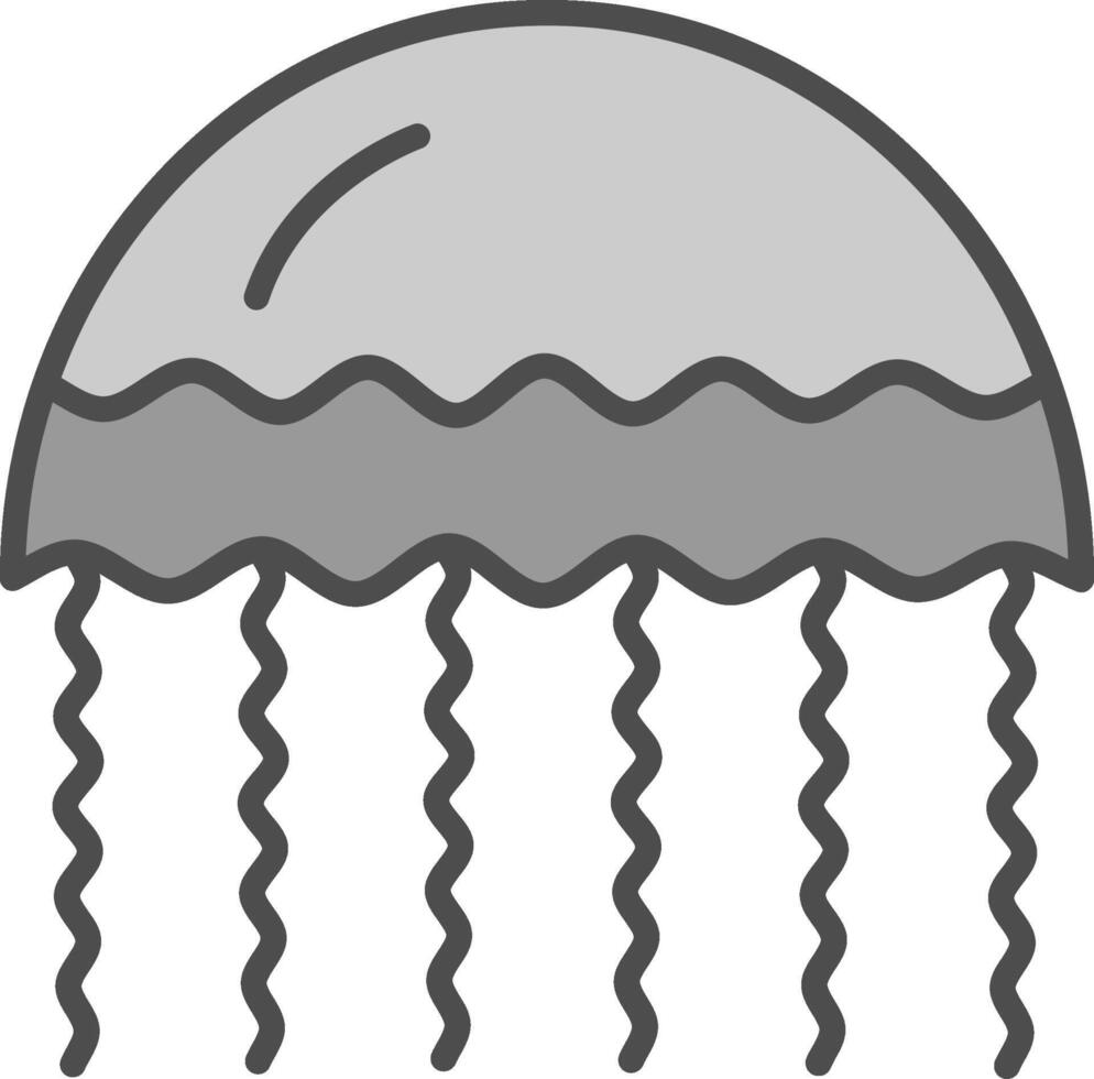 Jellyfish Line Filled Greyscale Icon Design vector