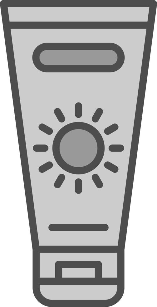 Sun Cream Line Filled Greyscale Icon Design vector