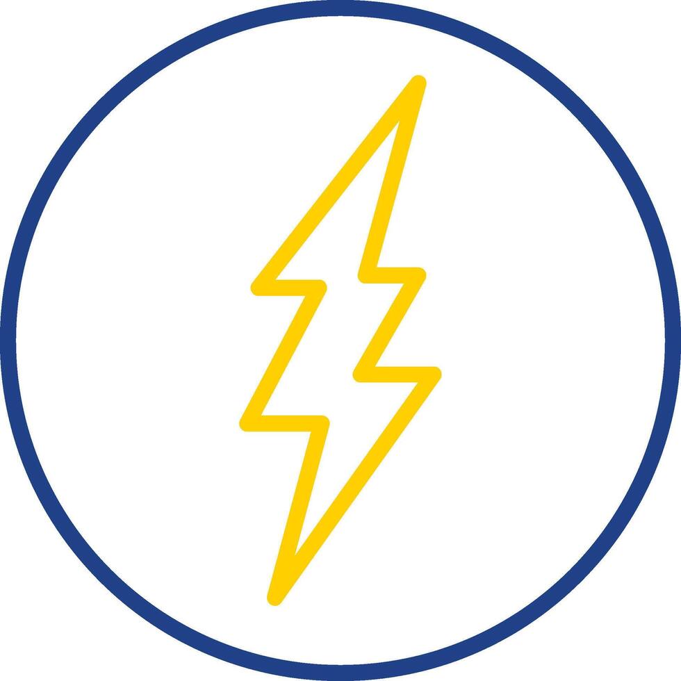 Lightning Line Two Colour Icon Design vector