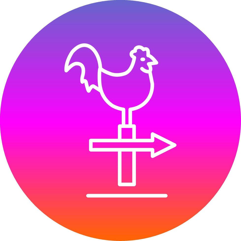 pollo línea degradado circulo icono vector