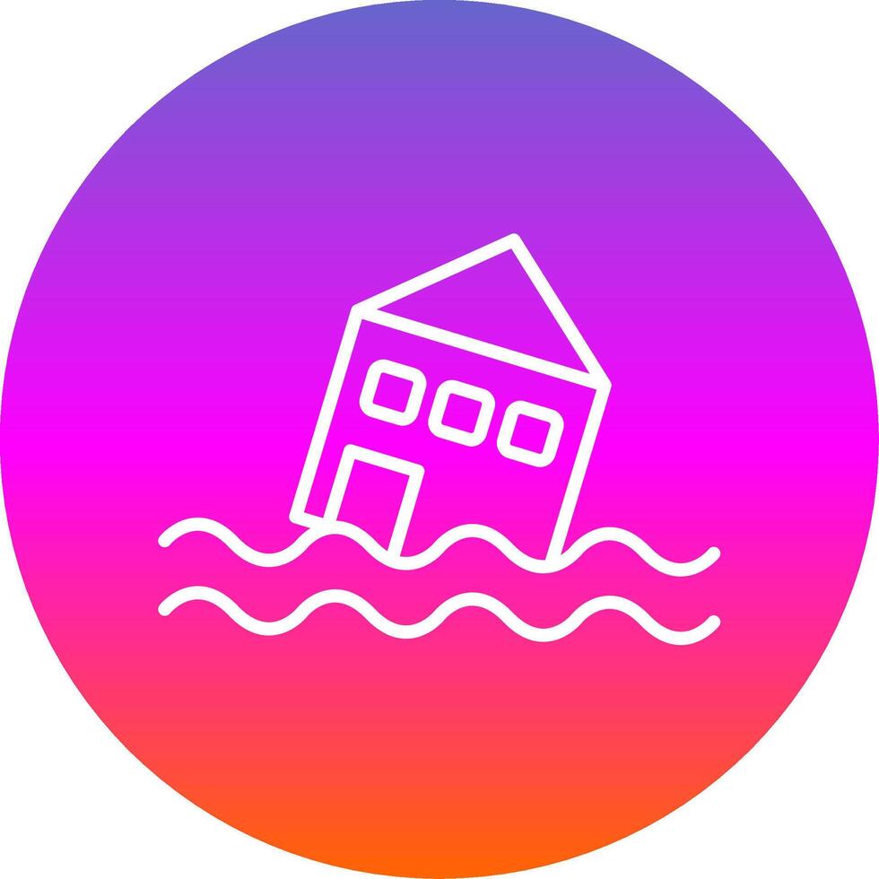 Flood Line Gradient Circle Icon vector