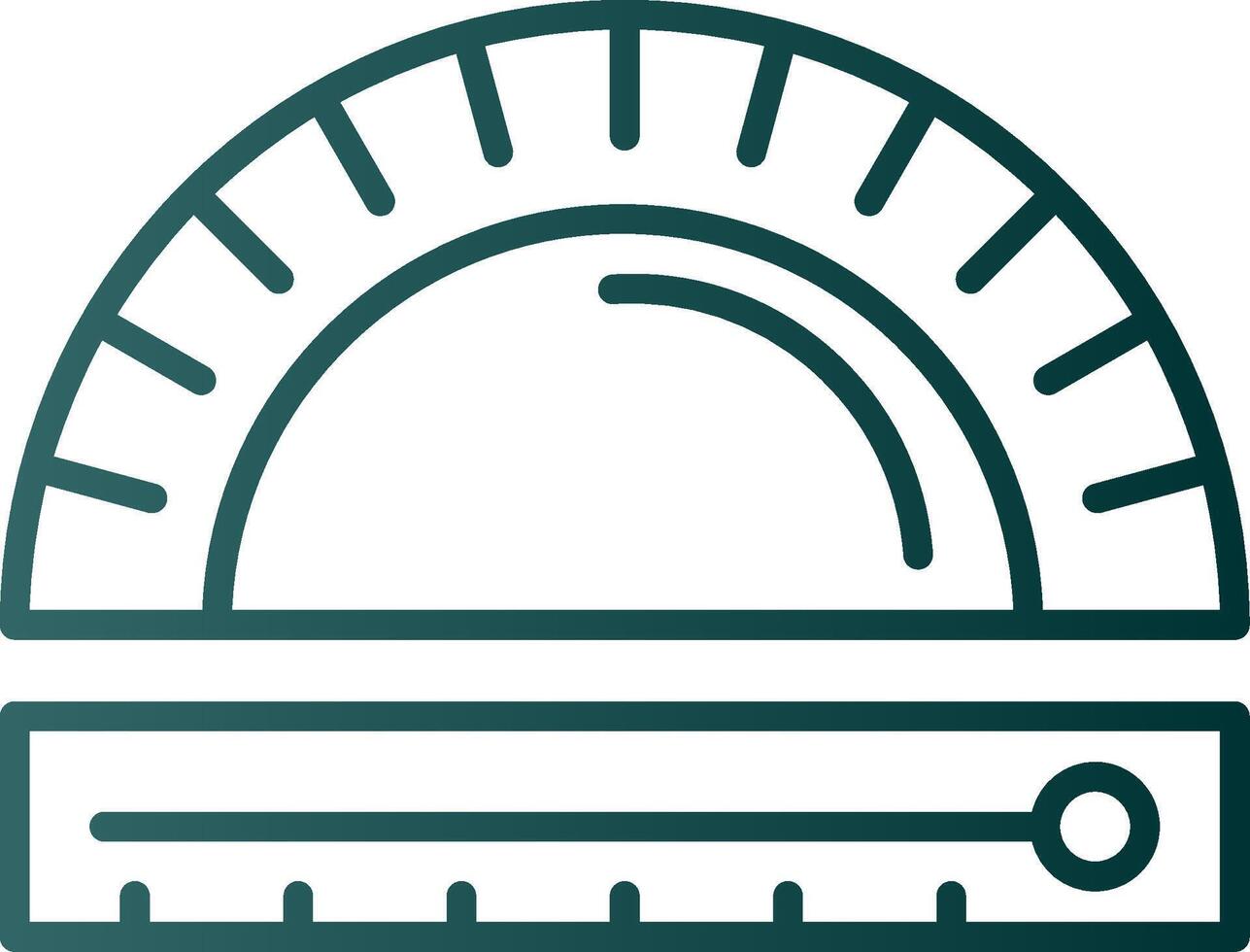 Protractor Line Gradient Icon vector