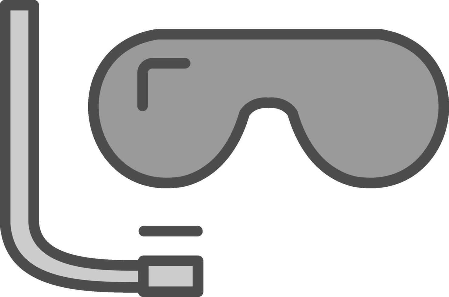 Diving Mask Line Filled Greyscale Icon Design vector