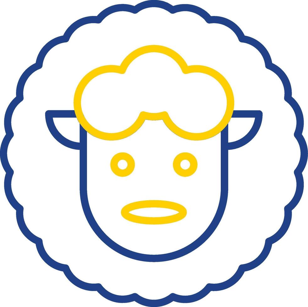 Sheep Line Two Colour Icon Design vector
