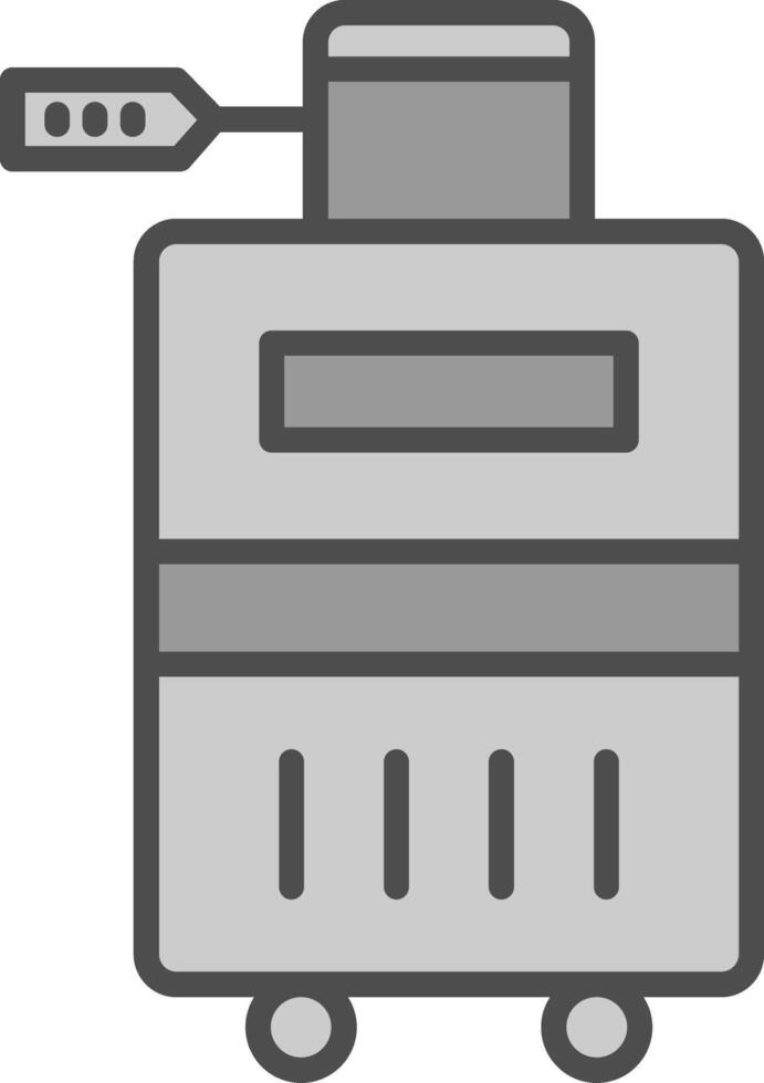 Wheeled Luggage Line Filled Greyscale Icon Design vector