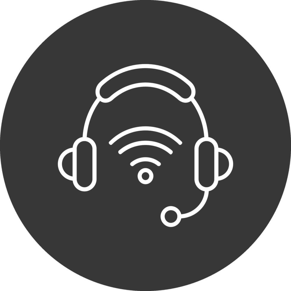 auriculares línea invertido icono diseño vector