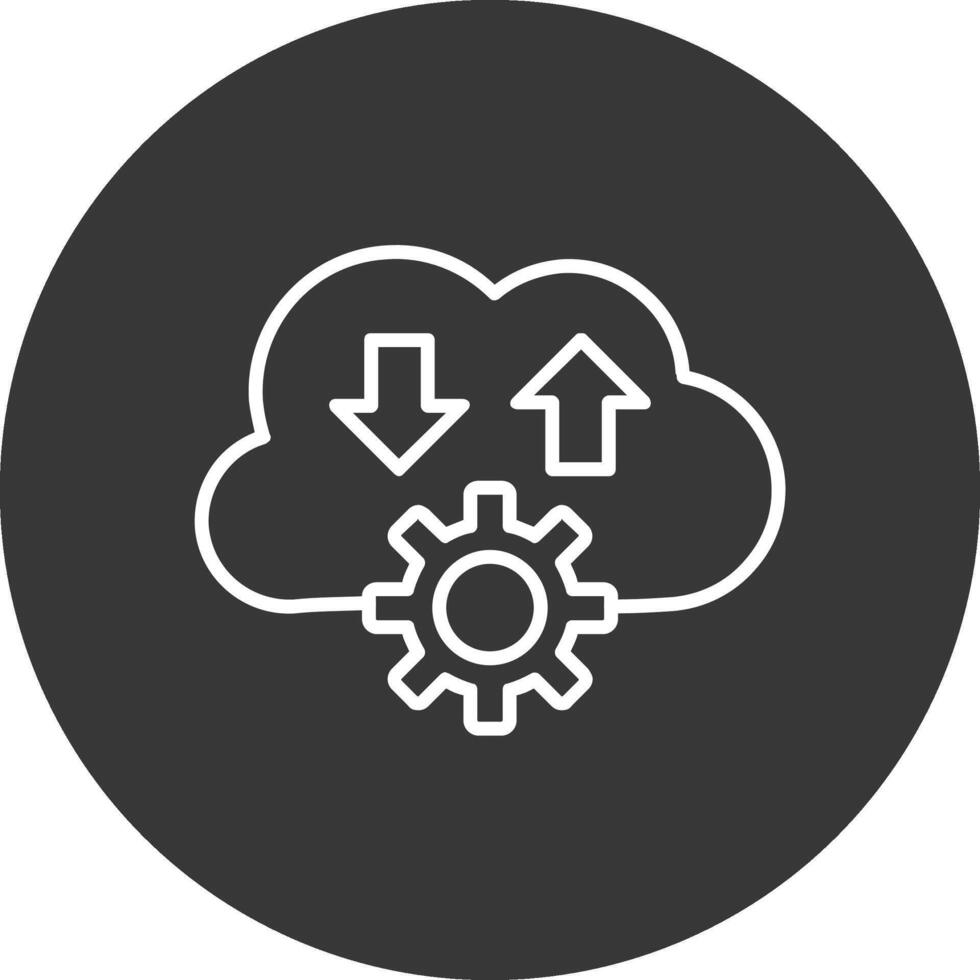 Cloud Line Inverted Icon Design vector