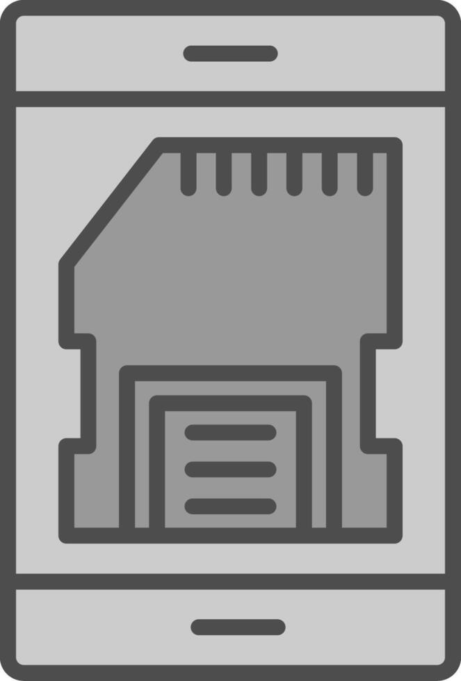 Sd Card Line Filled Greyscale Icon Design vector