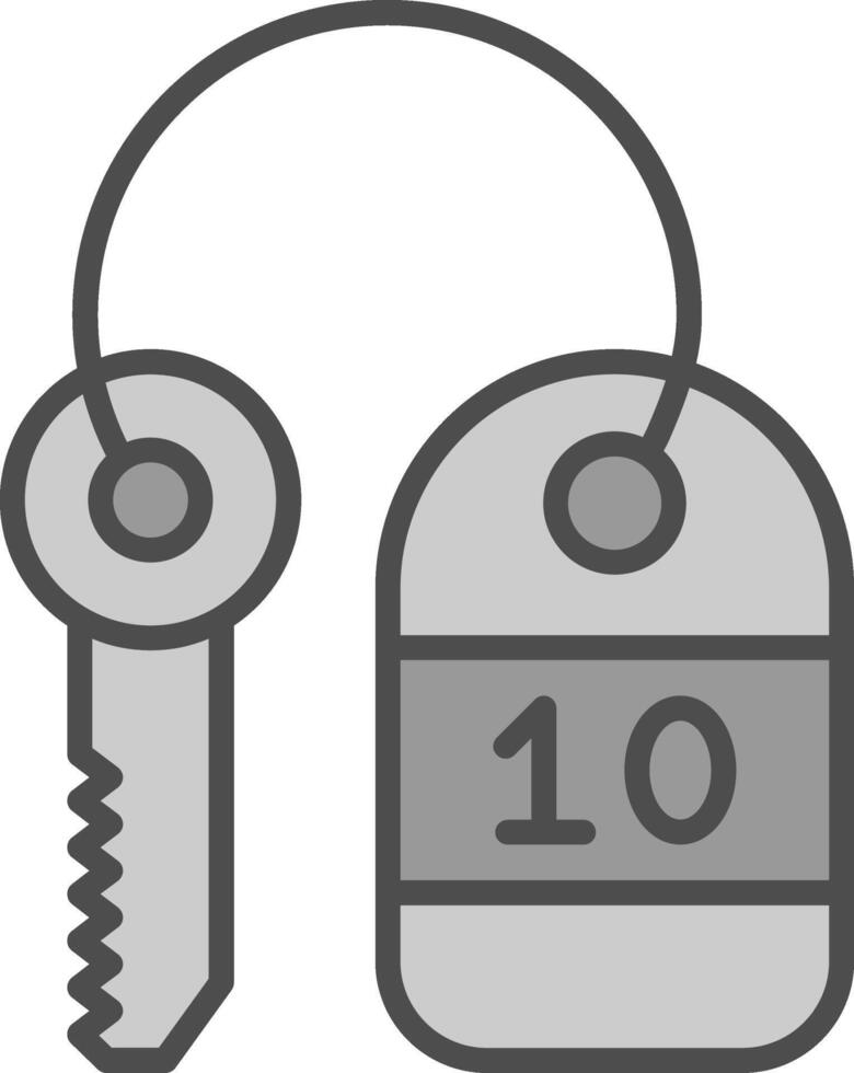 Room Key Line Filled Greyscale Icon Design vector