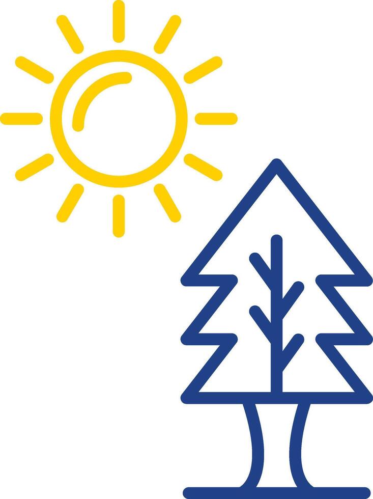 Sun Line Two Colour Icon Design vector
