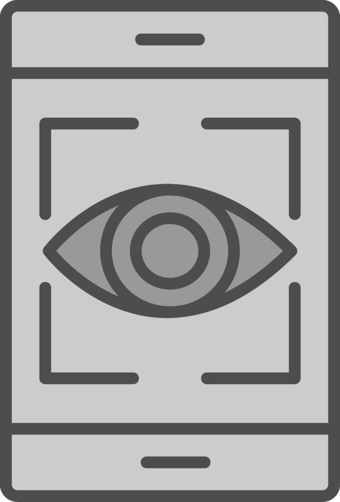Eye Recognition Line Filled Greyscale Icon Design vector