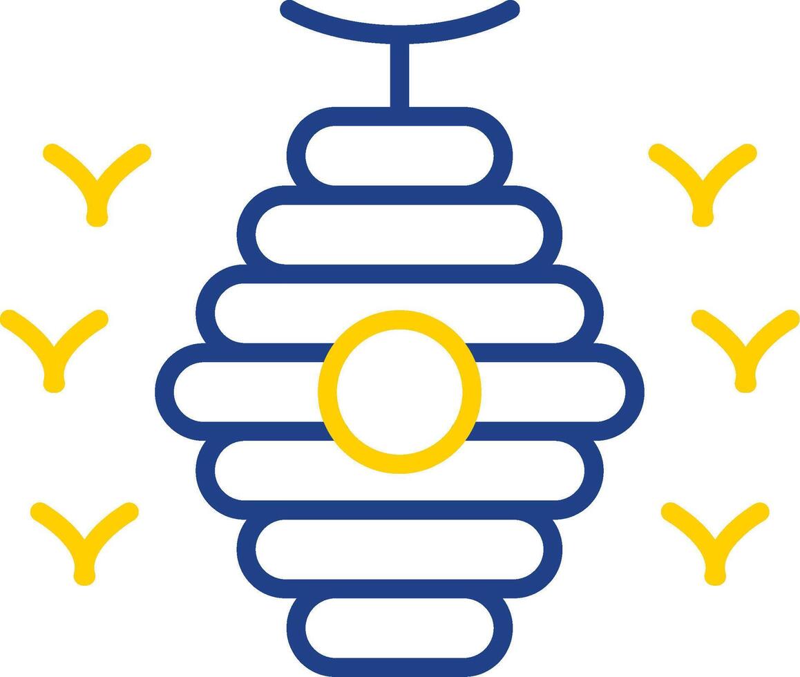 Bee Hive Line Two Colour Icon Design vector