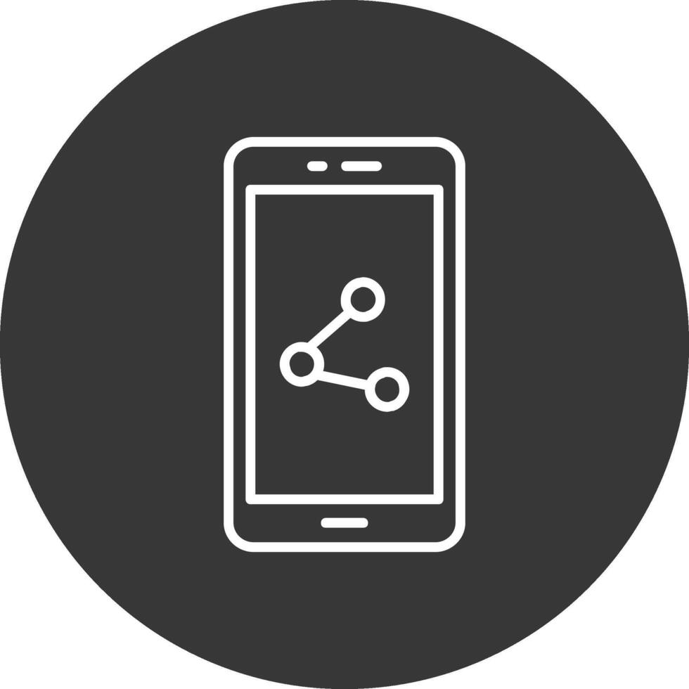 Mobile Phone Line Inverted Icon Design vector