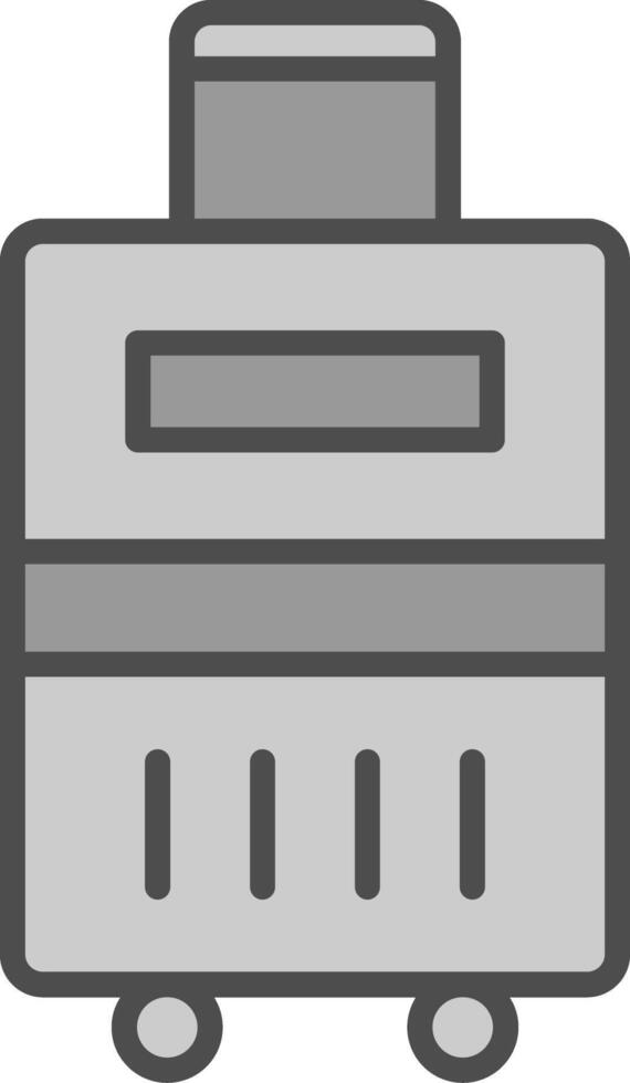 Luggage Line Filled Greyscale Icon Design vector