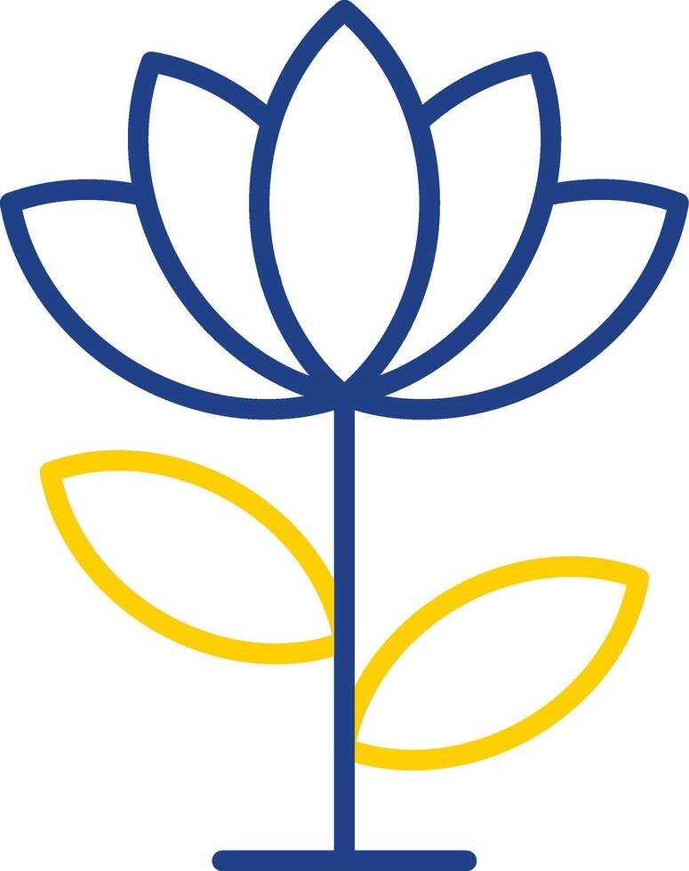 Lotus Flower Line Two Colour Icon Design vector